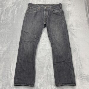 Vintage Levi's 501 Mens Size 38x32 Gray Denim Low Rise Dark Wash Straight Leg